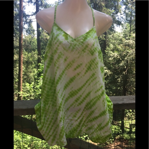 Ashley Stewart Dresses & Skirts - Ashley Stewart lime  green and white tie dyed tunic  mini dress HP25